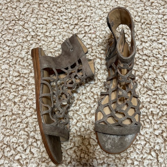 Mercer Edit Ybother Cage Sandal Metallic Suede NEW​ - Picture 1 of 8